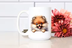 Colorful Funny Watercolor Pomeranian Sublimation Clipart Product Image 2