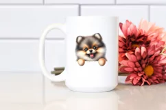 Colorful Funny Watercolor Pomeranian Sublimation Clipart Product Image 2