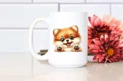 Colorful Funny Watercolor Pomeranian Sublimation Clipart Product Image 2