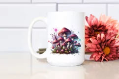 Glossy Magical Mushroom,Watercolor Splash PNG Product Image 2