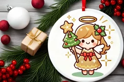 Round Christmas Ornament Sublimation|Clipart Product Image 1