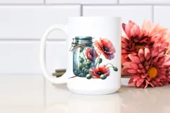 Colorful Large Poppy Jar | Sublimation | Clipart Product Image 2