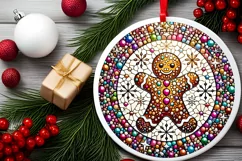 Round Christmas Ornament Sublimation|Clipart Product Image 1