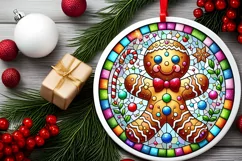 Round Christmas Ornament Sublimation|Clipart Product Image 1