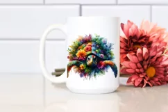 Vibrant Turtle Made of Flowers | Sublimation | Clipart Product Image 2