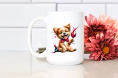 Crazy Dog Wine Summer Sticker Flower Sublimation Clipart Product Image 2