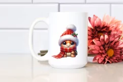 Cute Winter Baby Turtle PNG Product Image 2