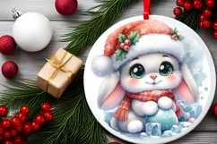Round Christmas Ornament Sublimation|Clipart Product Image 2
