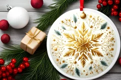 Round Christmas Ornament Sublimation|Clipart Product Image 2