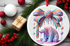 Round Christmas Ornament Sublimation|Clipart Product Image 1