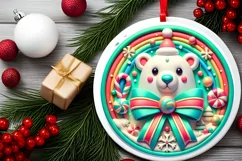 Round Christmas Ornament Sublimation|Clipart Product Image 1