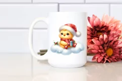 Cute Baby Chicken with Santa Hat PNG Product Image 2