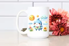 Whimsical Shark Baby Hummingbird | Sublimation | Clipart Product Image 2