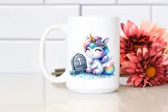 Vibrant Baby Unicorn with Grave | Clipart Product Image 2