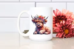 Colorful Highland Cow, Vibrant PNG Product Image 2