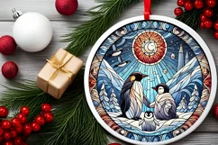 Round Christmas Ornament Sublimation|Clipart Product Image 1