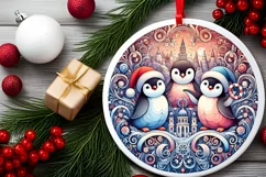 Round Christmas Ornament Sublimation|Clipart Product Image 1