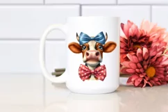 Cow Sublimation Clipart Funny Cow Portrait Product Image 2