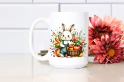 Colorful Baby Rabbit with Basket | Sublimation | Clipart Product Image 2