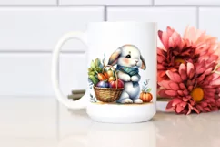 Colorful Baby Rabbit with Basket | Sublimation | Clipart Product Image 2