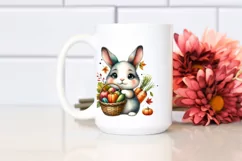 Colorful Baby Rabbit with Basket | Sublimation | Clipart Product Image 2