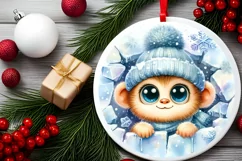 Round Christmas Ornament Sublimation|Clipart Product Image 2