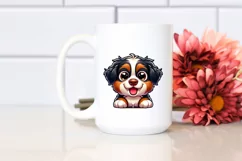 Colorful Cute Cartoon Bernese Mountain Dog Sublimation Product Image 2
