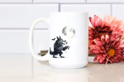 Funny Halloween Clipart with Werewolf PNG Product Image 2