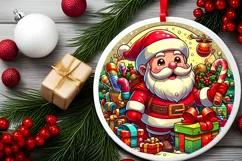 Round Christmas Ornament Sublimation|Clipart Product Image 1