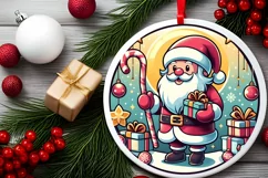 Round Christmas Ornament Sublimation|Clipart Product Image 1