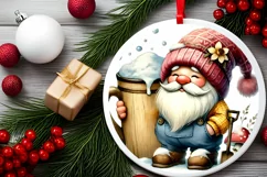 Round Christmas Ornament Sublimation|Clipart Product Image 1