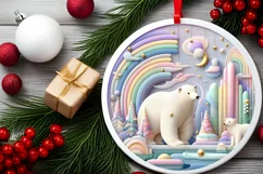 Round Christmas Ornament Sublimation|Clipart Product Image 2