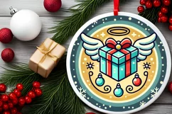 Round Christmas Ornament Sublimation|Clipart Product Image 1