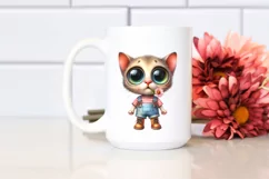 Colorful Baby Cat Expressive Big Eyes Stand Up Product Image 2