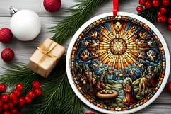 Round Christmas Ornament Sublimation|Clipart Product Image 1