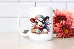 Colorful Baby Cow with Eye Patch PNG Product Image 2
