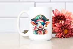 Colorful Baby Cow with Pirate's Eye Patch PNG Product Image 2
