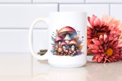 Detailed Pastel Glossy Mushroom,Watercolor Splash PNG Product Image 2