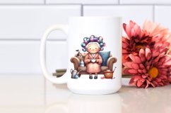 Old Lady Tea Cup Couch | Sublimation | Clipart Product Image 2