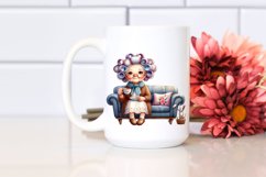 Old Lady Tea Cup Couch | Sublimation | Clipart Product Image 2