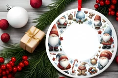 Winter Gnomes Round Ornament PNG Product Image 2