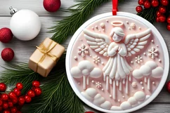 Round Christmas Ornament Sublimation|Clipart Product Image 1
