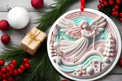 Round Christmas Ornament Sublimation|Clipart Product Image 1