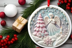 Round Christmas Ornament Sublimation|Clipart Product Image 1
