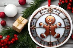 Round Christmas Ornament Sublimation|Clipart Product Image 1
