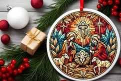Round Christmas Ornament Sublimation|Clipart Product Image 1