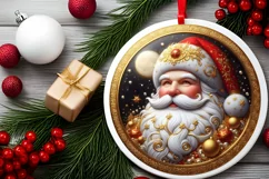 Round Christmas Ornament Sublimation|Clipart Product Image 1