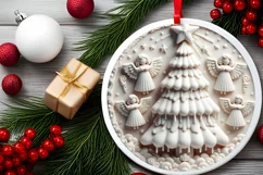 Round Christmas Ornament Sublimation|Clipart Product Image 1