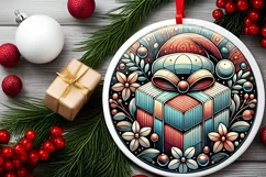 Round Christmas Ornament Sublimation|Clipart Product Image 1