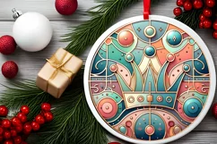 Round Christmas Ornament Sublimation|Clipart Product Image 1
